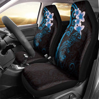 New Zealand Tuatara Plumeria Car Seat Cover Maori Blue Koru Tribal Tattoo LT01 - Polynesian Pride