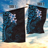 New Zealand Tuatara Plumeria Garden Flag Maori Blue Koru Tribal Tattoo LT01 - Polynesian Pride
