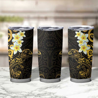 New Zealand Tuatara Plumeria Tumbler Cup Maori Gold Koru Tribal Tattoo LT01 - Polynesian Pride