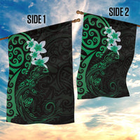 New Zealand Tuatara Plumeria Garden Flag Maori Green Koru Tribal Tattoo LT01 - Polynesian Pride
