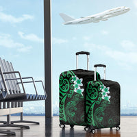 New Zealand Tuatara Plumeria Luggage Cover Maori Green Koru Tribal Tattoo LT01 - Polynesian Pride