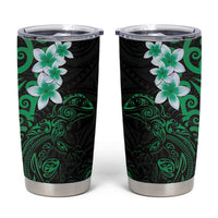 New Zealand Tuatara Plumeria Tumbler Cup Maori Green Koru Tribal Tattoo LT01 Green - Polynesian Pride