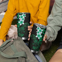 New Zealand Tuatara Plumeria Tumbler Cup Maori Green Koru Tribal Tattoo LT01 - Polynesian Pride