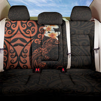 New Zealand Tuatara Plumeria Back Car Seat Cover Maori Orange Koru Tribal Tattoo LT01 One Size Orange - Polynesian Pride