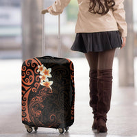 New Zealand Tuatara Plumeria Luggage Cover Maori Orange Koru Tribal Tattoo LT01 - Polynesian Pride