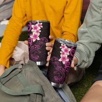 New Zealand Tuatara Plumeria Tumbler Cup Maori Pink Koru Tribal Tattoo LT01 - Polynesian Pride