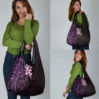 New Zealand Tuatara Plumeria Grocery Bag Maori Purple Koru Tribal Tattoo LT01 - Polynesian Pride