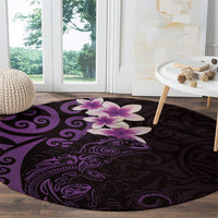 New Zealand Tuatara Plumeria Round Carpet Maori Purple Koru Tribal Tattoo LT01 - Polynesian Pride