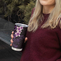 New Zealand Tuatara Plumeria Tumbler Cup Maori Purple Koru Tribal Tattoo LT01 - Polynesian Pride