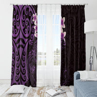 New Zealand Tuatara Plumeria Window Curtain Maori Purple Koru Tribal Tattoo LT01 - Polynesian Pride