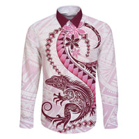 Pink Maori Tuatara Family Matching Mermaid Dress and Hawaiian Shirt Luxury Pastel Pattern