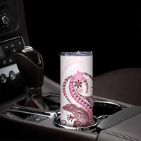 Pink Maori Tuatara Skinny Tumbler Luxury Pastel Pattern