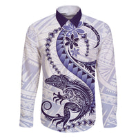 Purple Maori Tuatara Family Matching Puletasi and Hawaiian Shirt Luxury Pastel Pattern