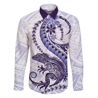 Purple Maori Tuatara Family Matching Tank Maxi Dress and Hawaiian Shirt Luxury Pastel Pattern