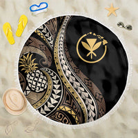 Hawaii Pineapple Brown Tribal Pattern Beach Blanket LT01 One Size 150cm Brown - Polynesian Pride