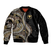 Hawaii Pineapple Brown Tribal Pattern Bomber Jacket LT01 Unisex Brown - Polynesian Pride