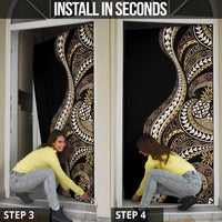Hawaii Pineapple Brown Tribal Pattern Door Cover LT01 - Polynesian Pride