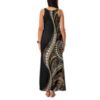 Hawaii Pineapple Brown Tribal Pattern Family Matching Tank Maxi Dress and Hawaiian Shirt - Polynesian Pride
