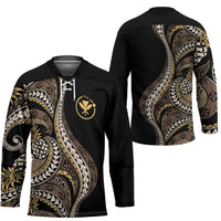 Hawaii Pineapple Brown Tribal Pattern Hockey Jersey - Polynesian Pride