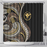 Hawaii Pineapple Brown Tribal Pattern Shower Curtain LT01 - Polynesian Pride