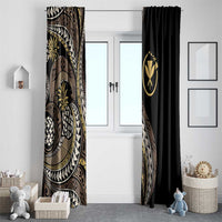 Hawaii Pineapple Brown Tribal Pattern Window Curtain - Polynesian Pride