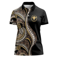 Hawaii Pineapple Brown Tribal Pattern Women Polo Shirt LT01 Female Brown - Polynesian Pride