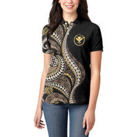 Hawaii Pineapple Brown Tribal Pattern Women Polo Shirt LT01 - Polynesian Pride
