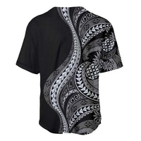Hawaii Pineapple Gray Scale Tribal Pattern Baseball Jersey LT01 - Polynesian Pride