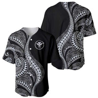 Hawaii Pineapple Gray Scale Tribal Pattern Baseball Jersey LT01 - Polynesian Pride