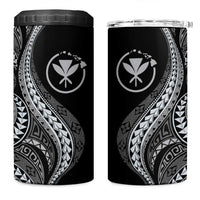 Hawaii Pineapple Gray Scale Tribal Pattern 4 in 1 Can Cooler Tumbler LT01 One Size: 16 oz Black - Polynesian Pride