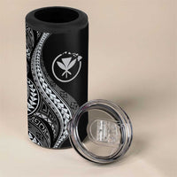Hawaii Pineapple Gray Scale Tribal Pattern 4 in 1 Can Cooler Tumbler LT01 - Polynesian Pride