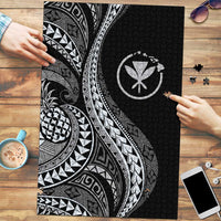 Hawaii Pineapple Gray Scale Tribal Pattern Puzzle - Polynesian Pride