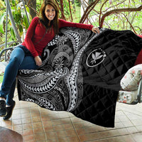 Hawaii Pineapple Gray Scale Tribal Pattern Quilt - Polynesian Pride
