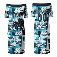 Custom Fijian Rugby Couples Matching Puletasi and Hawaiian Shirt Grunge Palm Stylized LT01 - Polynesian Pride