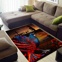 New Zealand Tui Bird Soldier ANZAC Area Rug Lest We Forget LT03 - Polynesian Pride