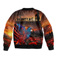 New Zealand Tui Bird Soldier ANZAC Bomber Jacket Lest We Forget LT03
