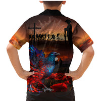 New Zealand Tui Bird Soldier ANZAC Family Matching Mermaid Dress and Hawaiian Shirt Lest We Forget LT03 - Polynesian Pride