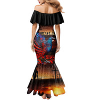 New Zealand Tui Bird Soldier ANZAC Family Matching Mermaid Dress and Hawaiian Shirt Lest We Forget LT03 - Polynesian Pride