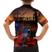 New Zealand Tui Bird Soldier ANZAC Family Matching Summer Maxi Dress and Hawaiian Shirt Lest We Forget LT03 - Polynesian Pride