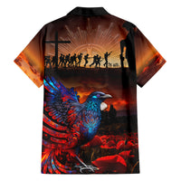 New Zealand Tui Bird Soldier ANZAC Family Matching Summer Maxi Dress and Hawaiian Shirt Lest We Forget LT03 - Polynesian Pride