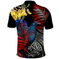 New Zealand Kohwhai Tui Bird Polo Shirt Silver Fern Version LT03 - Polynesian Pride