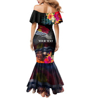Personalised Kiribati Independence Day Mermaid Dress Frigatebird and Plumeria Hibiscus Flower LT03 - Polynesian Pride