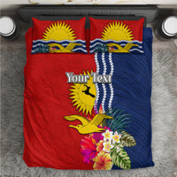 Personalised Kiribati Independence Day Bedding Set Kiribati Map With Flag Color