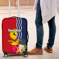 Personalised Kiribati Independence Day Luggage Cover Kiribati Map With Flag Color LT03 Red - Polynesian Pride