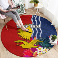 Personalised Kiribati Independence Day Round Carpet Kiribati Map With Flag Color