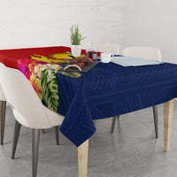 Personalised Kiribati Independence Day Tablecloth Kiribati Map With Flag Color