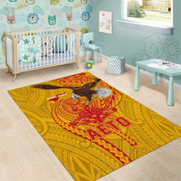 American Samoa Fautasi Race Area Rug Aeto Pago Pago with Eagle Samoan Tribal Patterns