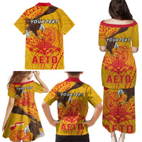 Personalized American Samoa Fautasi Race Family Matching Puletasi and Hawaiian Shirt Aeto Pago Pago with Eagle Samoan Tribal Patterns