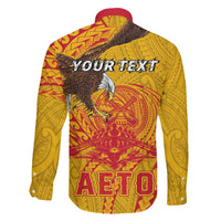 Personalized American Samoa Fautasi Race Family Matching Short Sleeve Bodycon Dress and Hawaiian Shirt Aeto Pago Pago with Eagle Samoan Tribal Patterns LT03 - Polynesian Pride