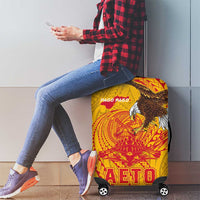 American Samoa Fautasi Race Luggage Cover Aeto Pago Pago with Eagle Samoan Tribal Patterns